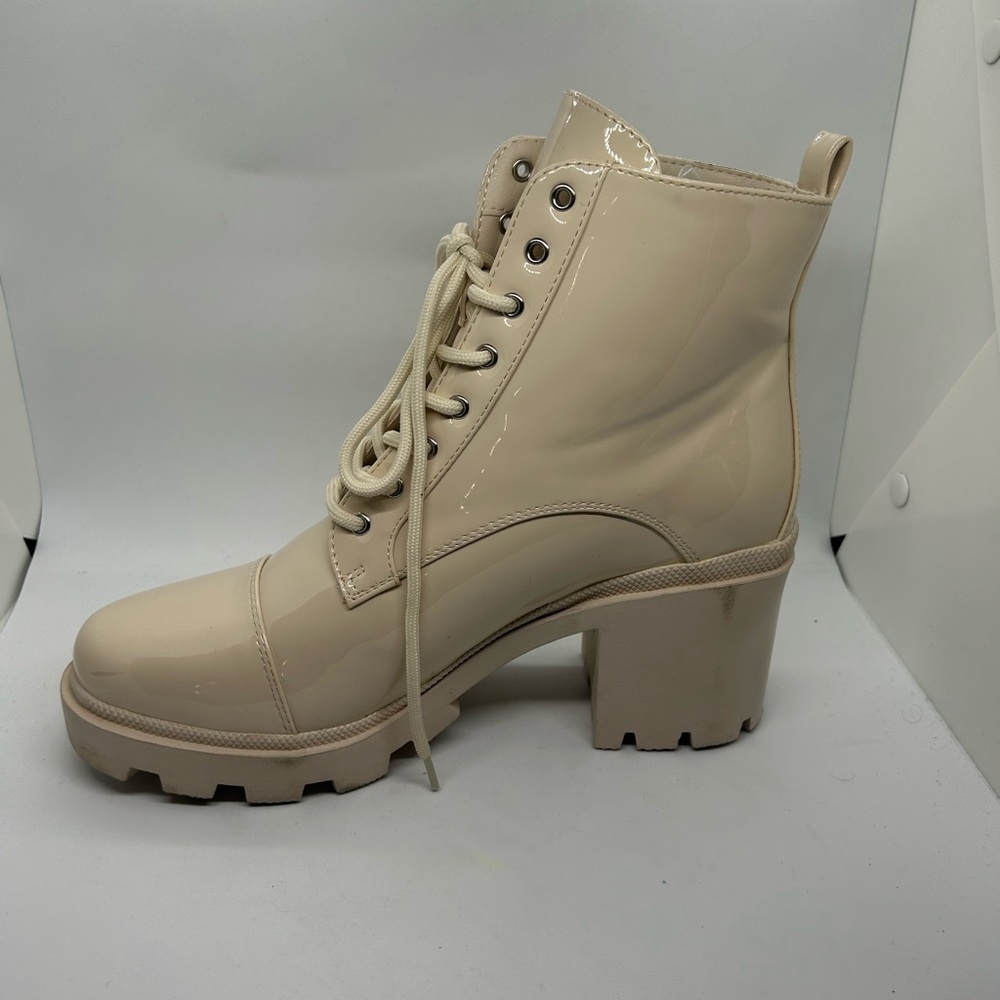 Elegant Beige Lace-Up Boots for Women - Picture 2 of 8